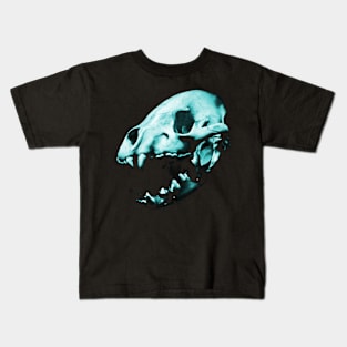 Turquoise Predator Skull Kids T-Shirt